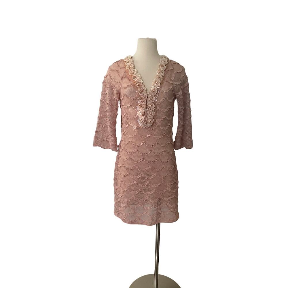 Jeff Gallano Flower Neckline A Line Dress Size 2